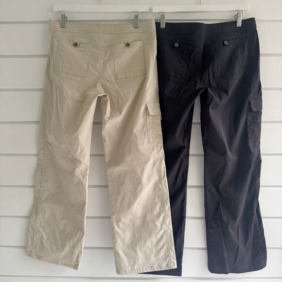Prana Lot of 2 Women's Cargo Style Pants Black & Tan Size Medium Short - Picture 3 of 15